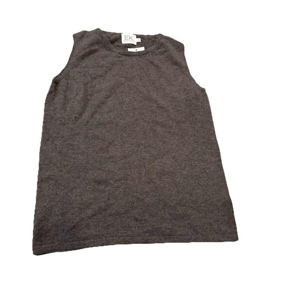 Edinburgh Knitwear Women's cashmere brodie classic tank NWT Medium Otter color‎